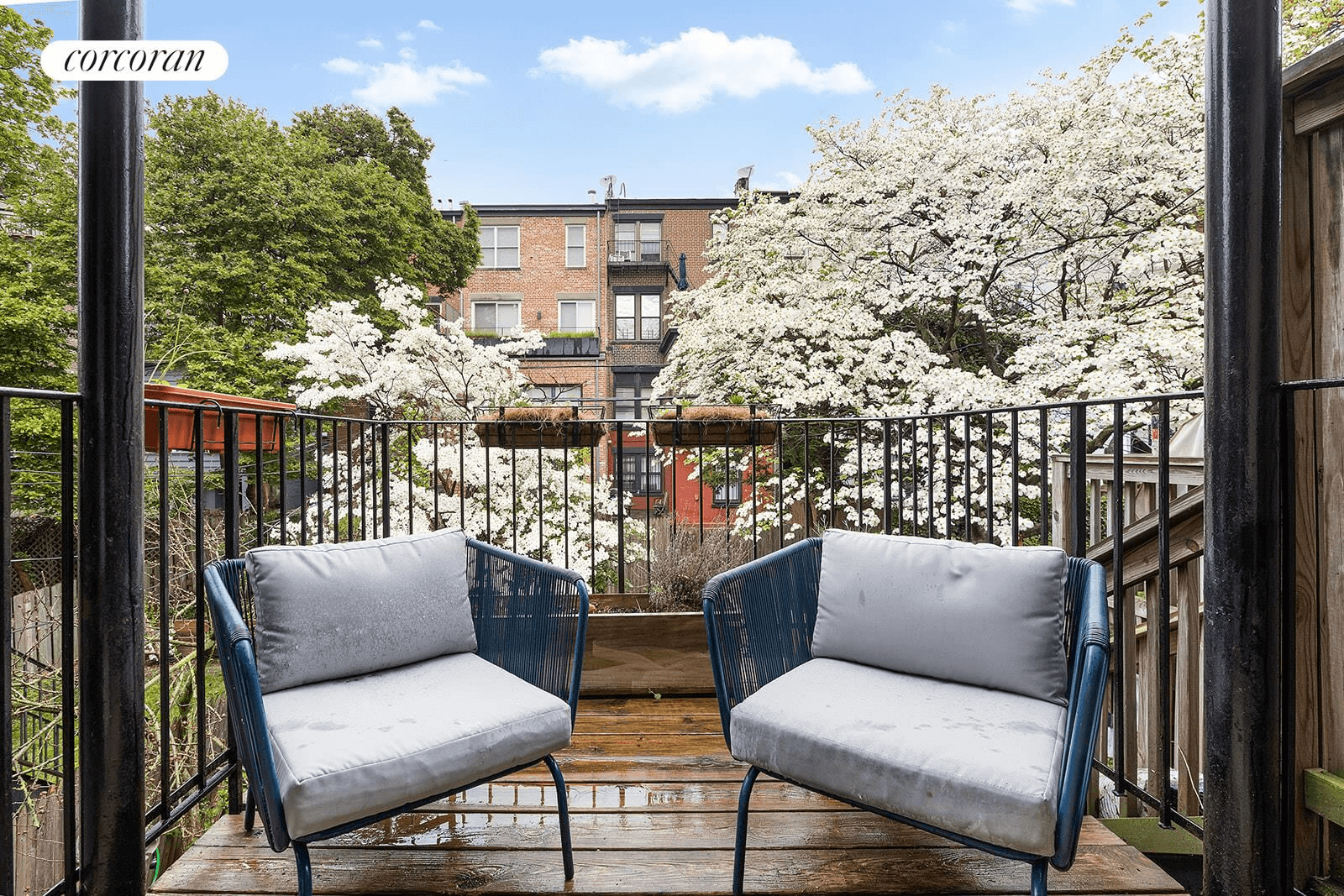 deck of unit 2 at 495 1st street in park slope brooklyn
