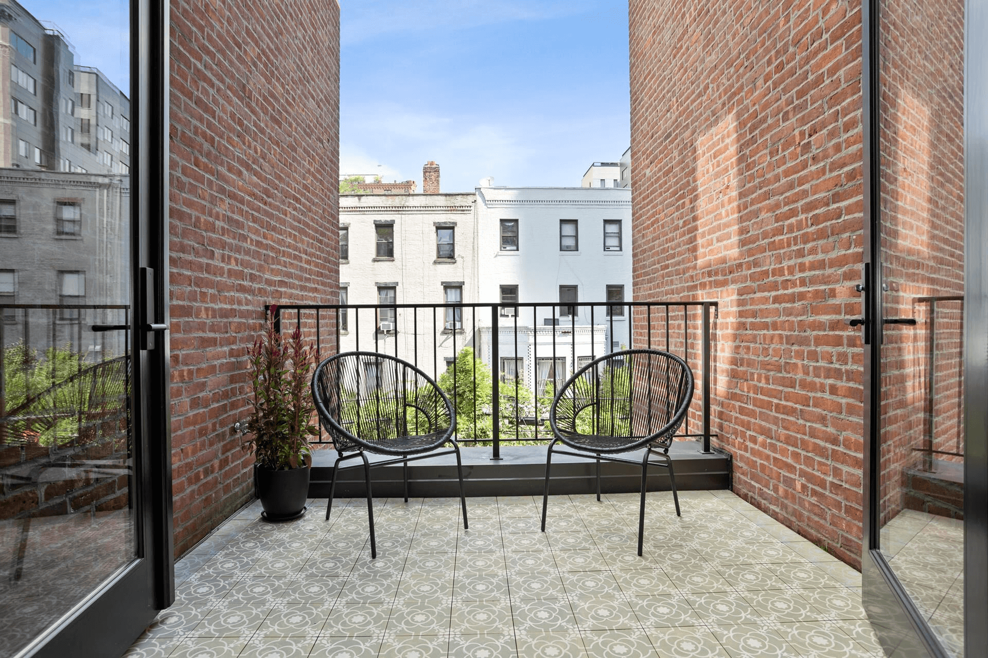 terrace of 857 carroll street in park slope