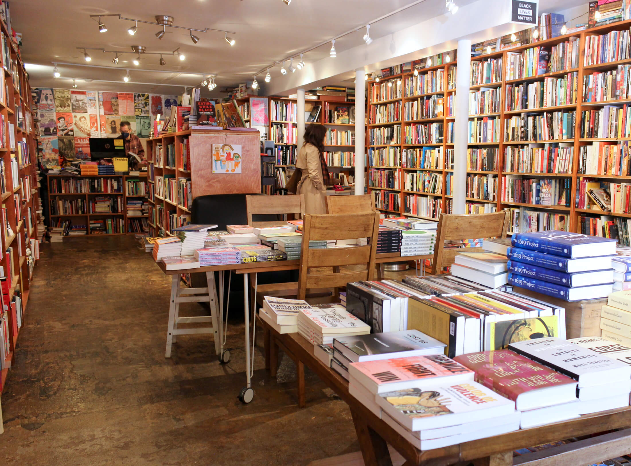 inside of word is change bookstore 368 tompkins avenue