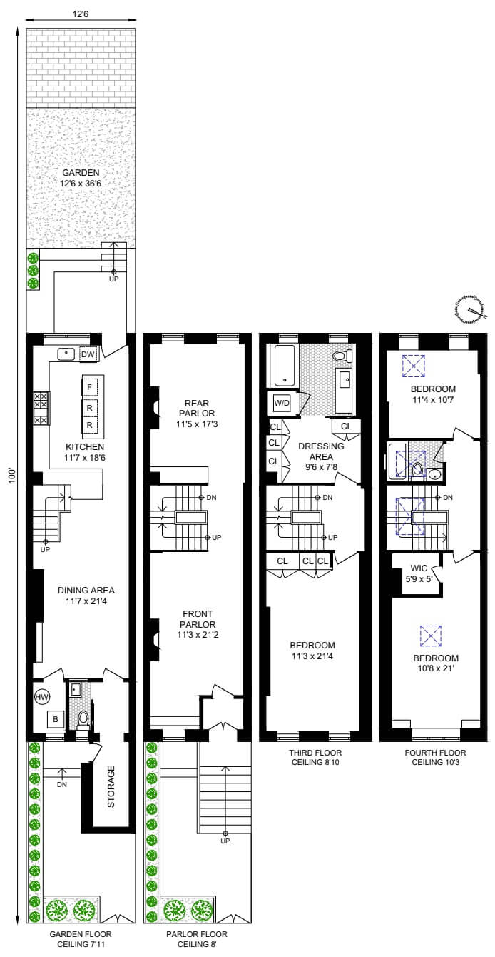 floorplan of 128 s oxford street in fort greene