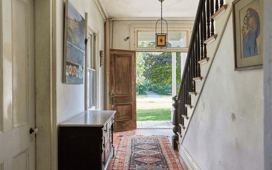 entry hall in interior of 31 chestnut street in rhinebeck