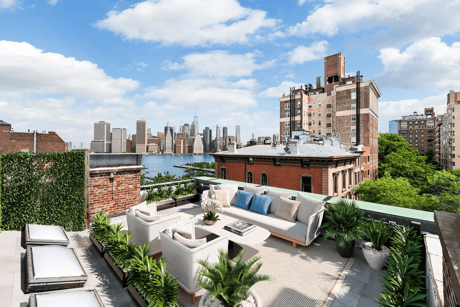 virtually staged roof deck of 20 remsen street