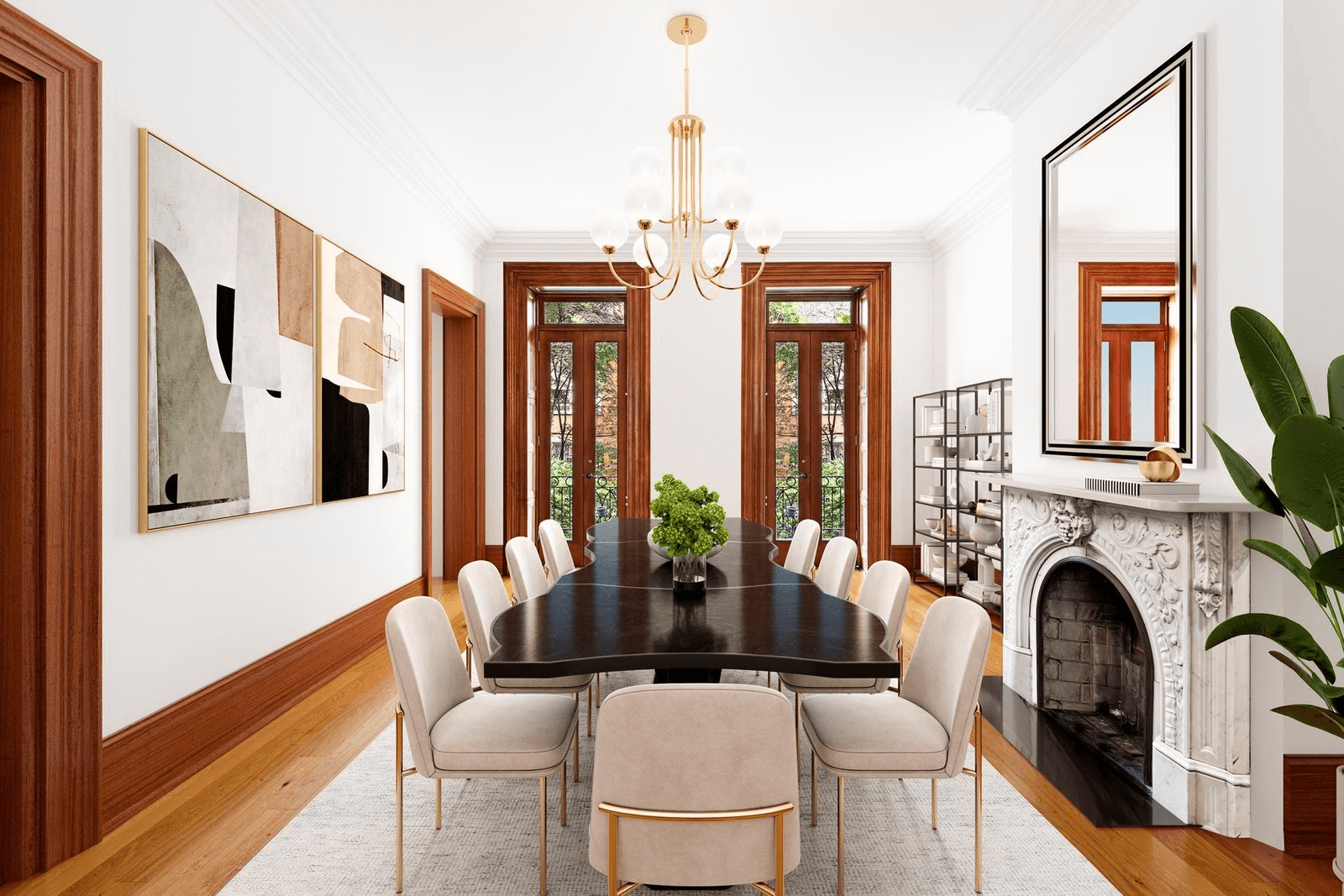 virtually staged interior of 20 remsen street