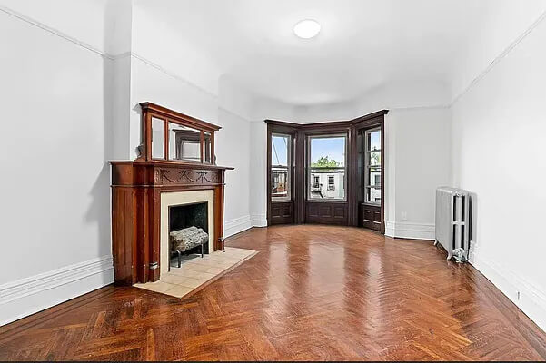 living room of unit 3G at 869 st marks avenue