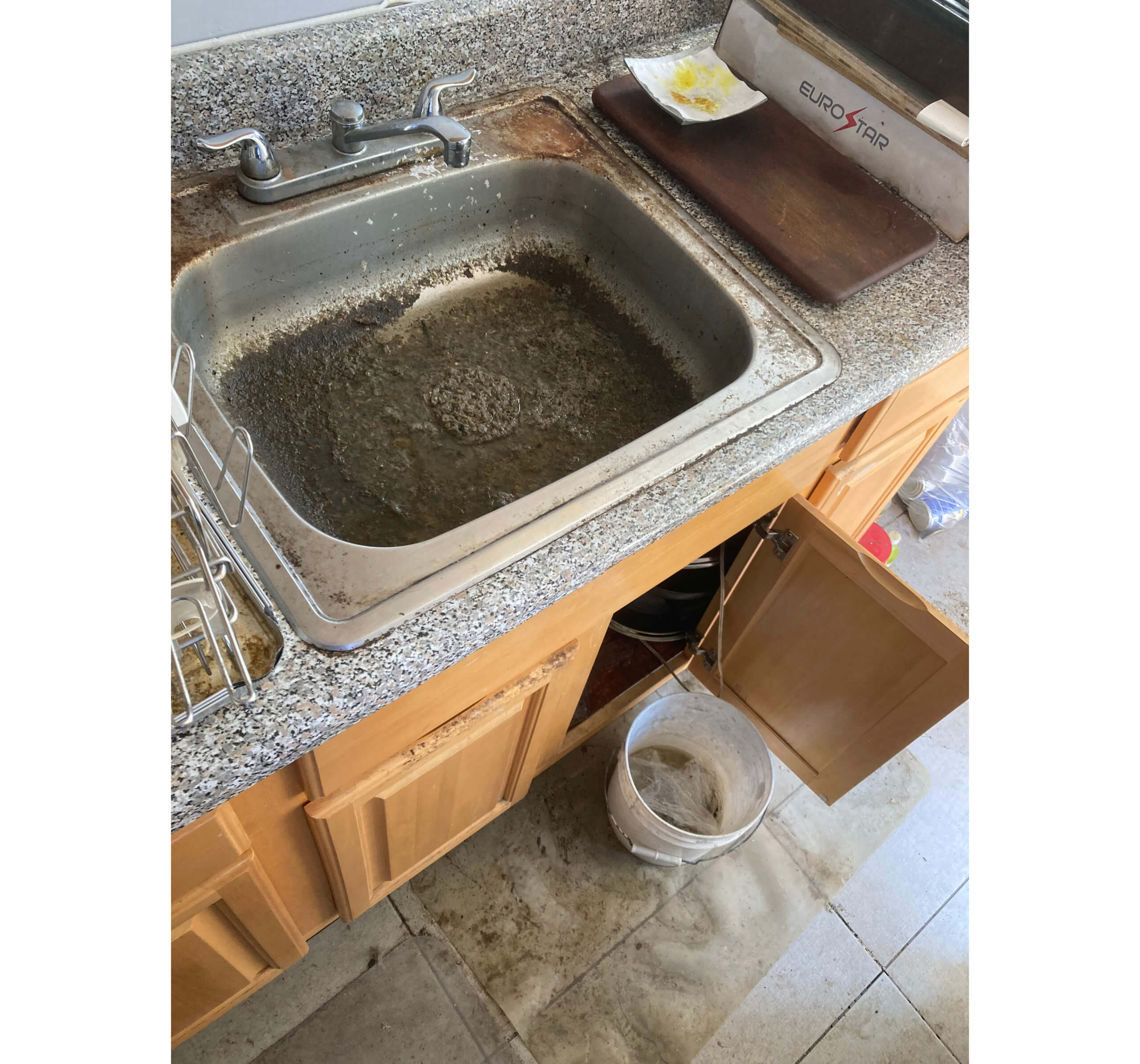sewage filled sink in 972 park place