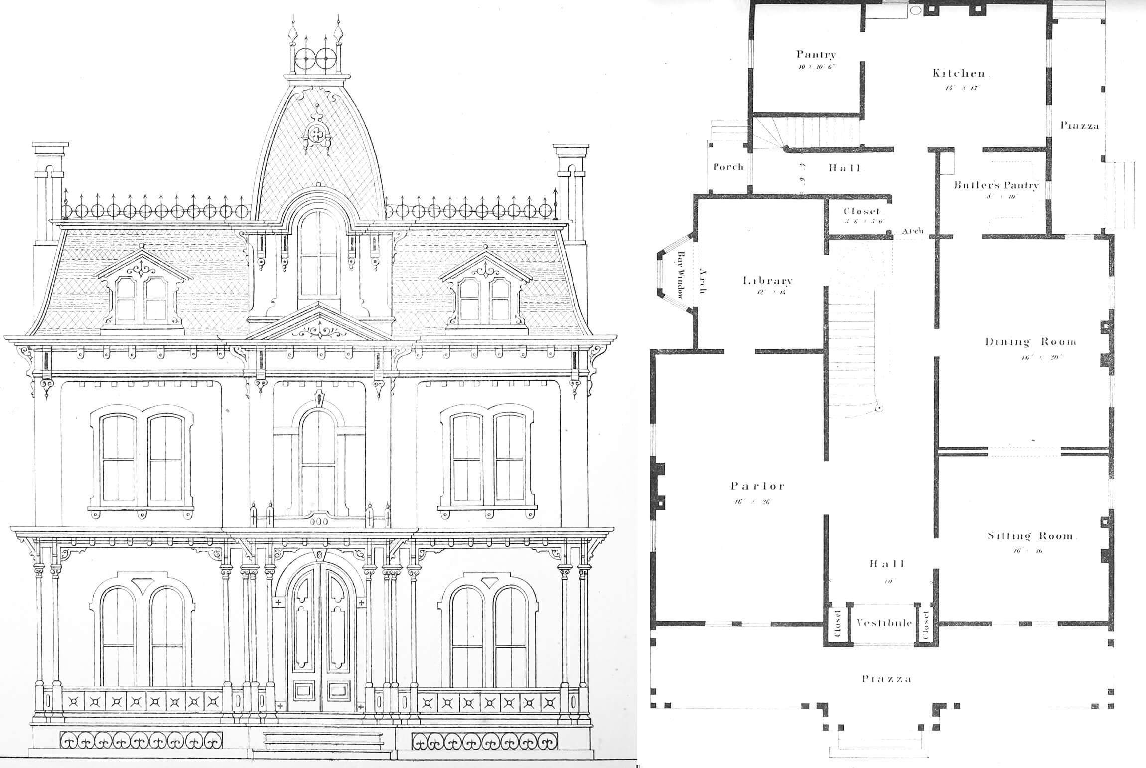second empire style house plan by m f cummings