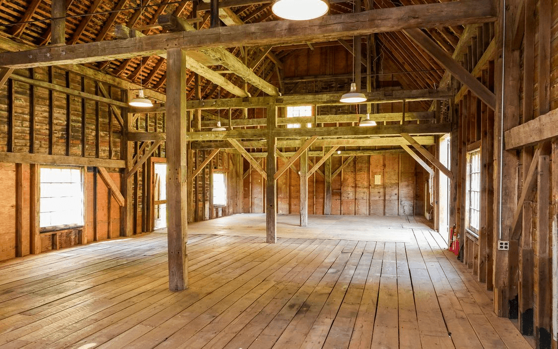 interior of the barn at the crane house in somers ny