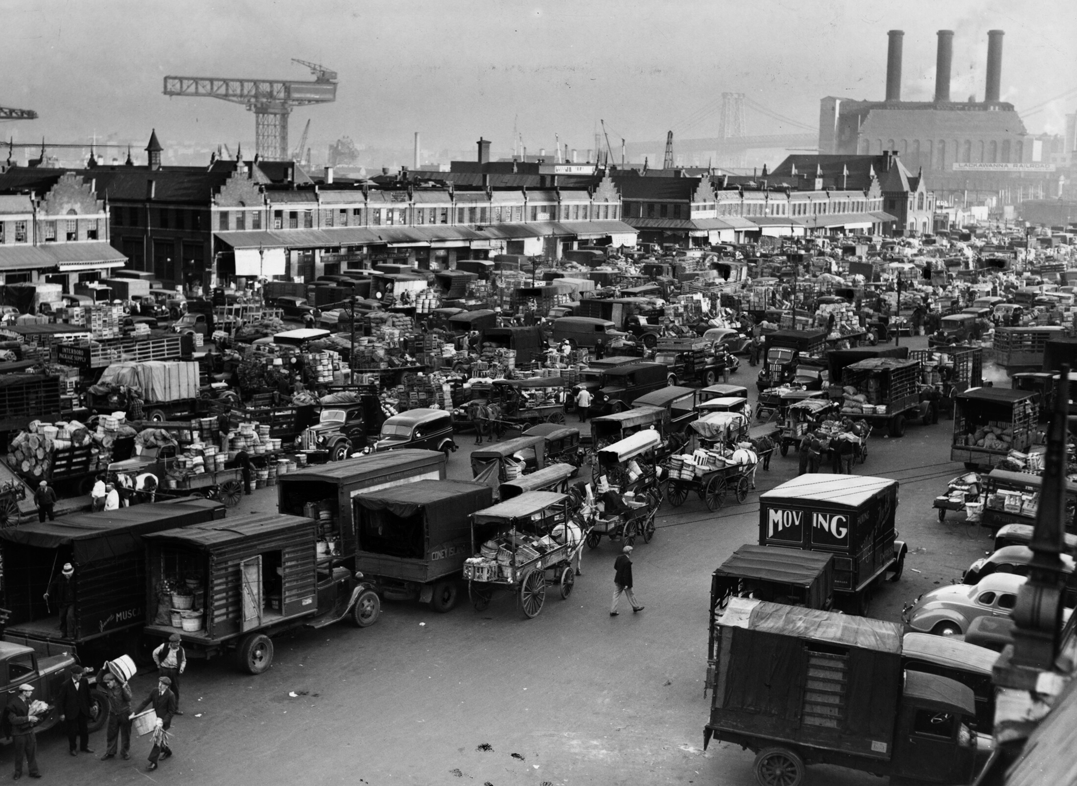 trucks and carts in the wallabout market