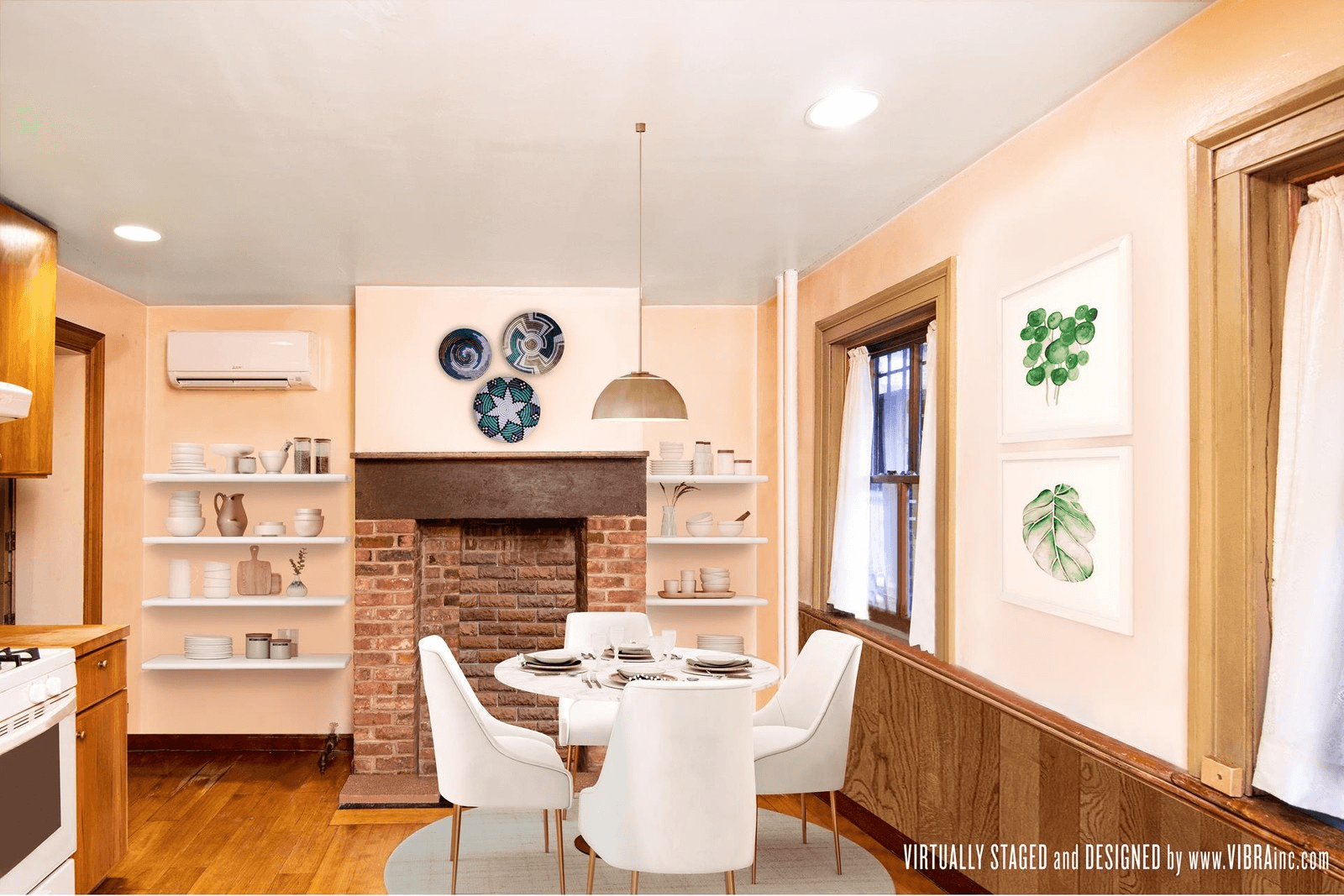 virtually staged dining room of 69 orange street