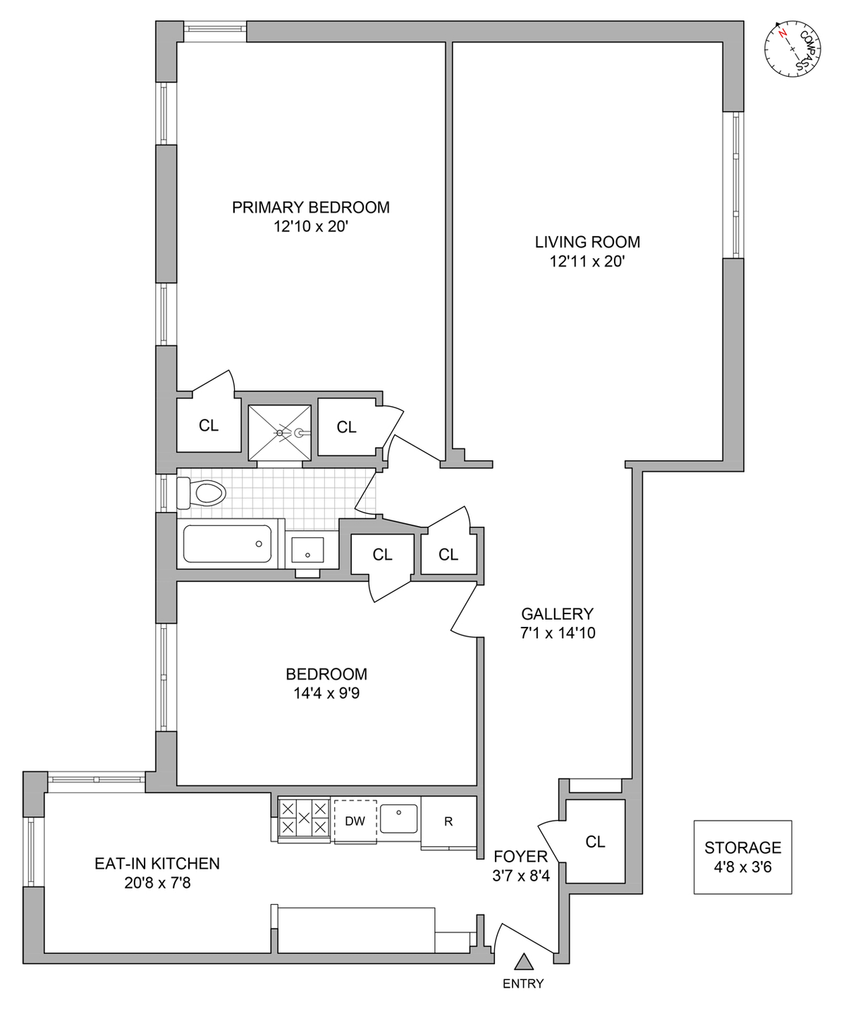 floorplan of unit d7 44 prospect park west