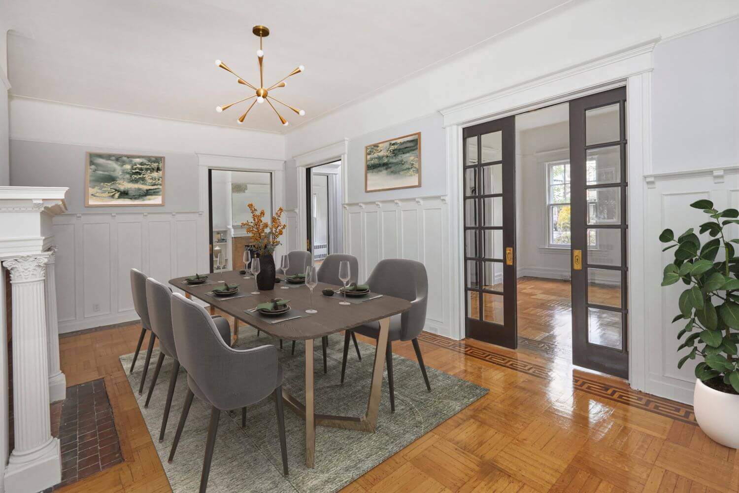 virtually staged dining room of 144 westminster road