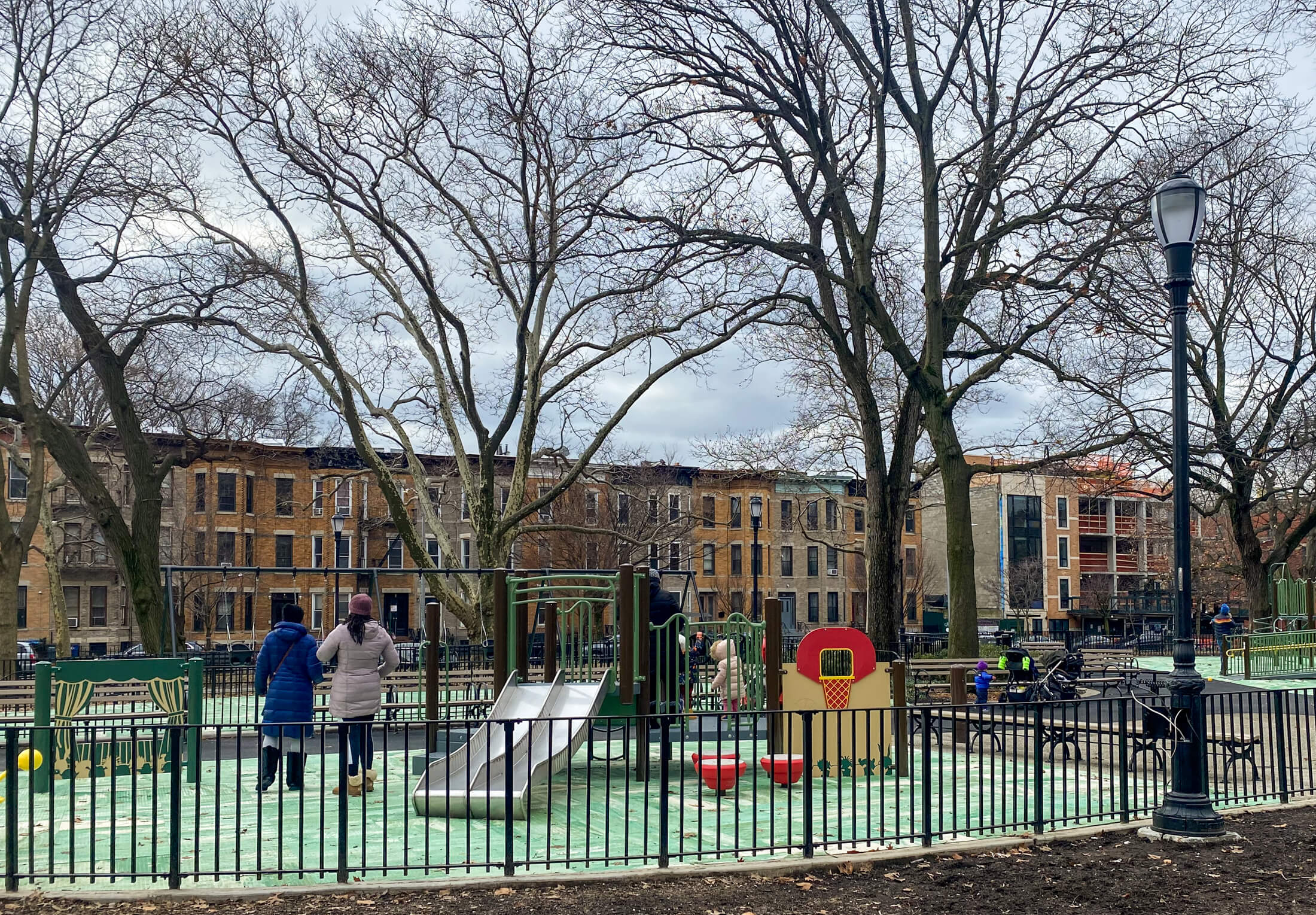 child playing at the new saratoga playground