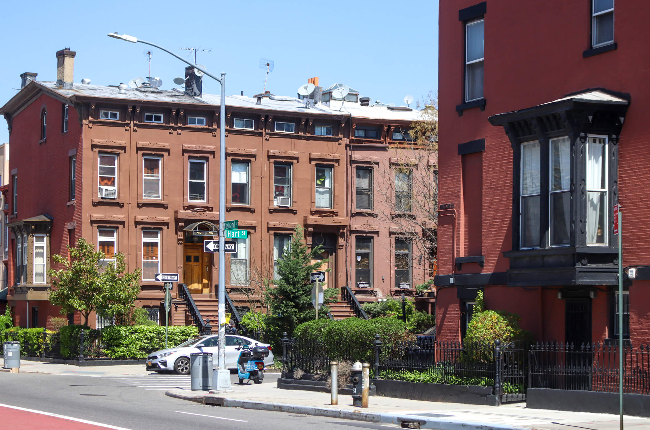a row of brownstones in Bed Stuy