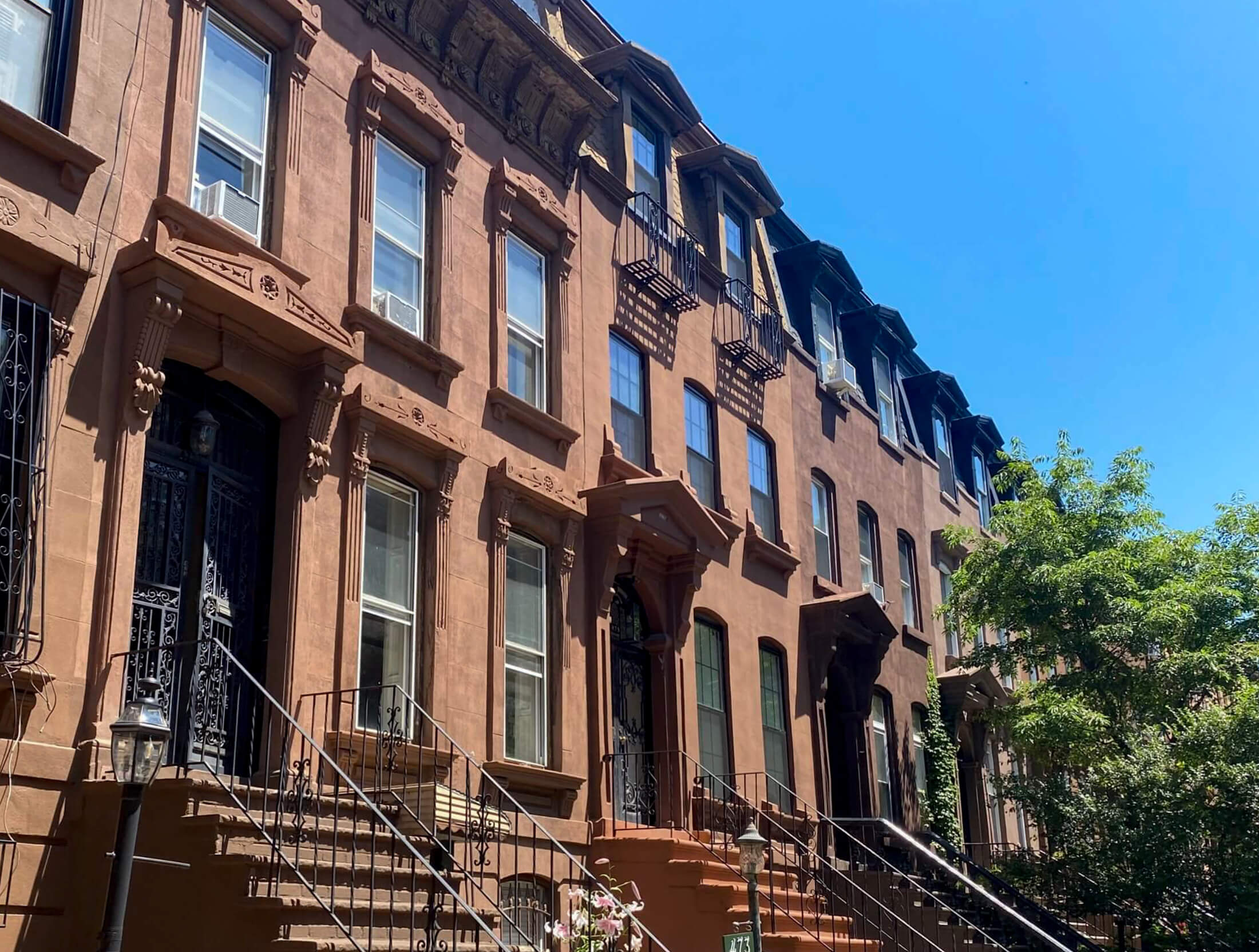 a row of brownstones