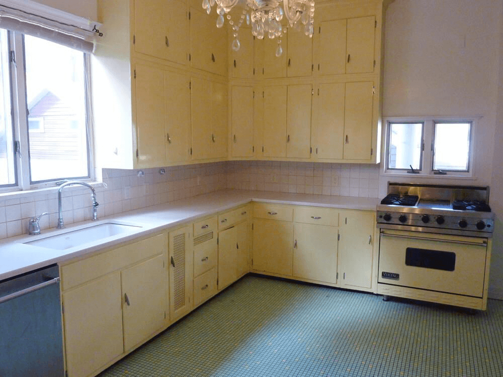 vintage cabinets in kitchen of 1225 ditmas avenue