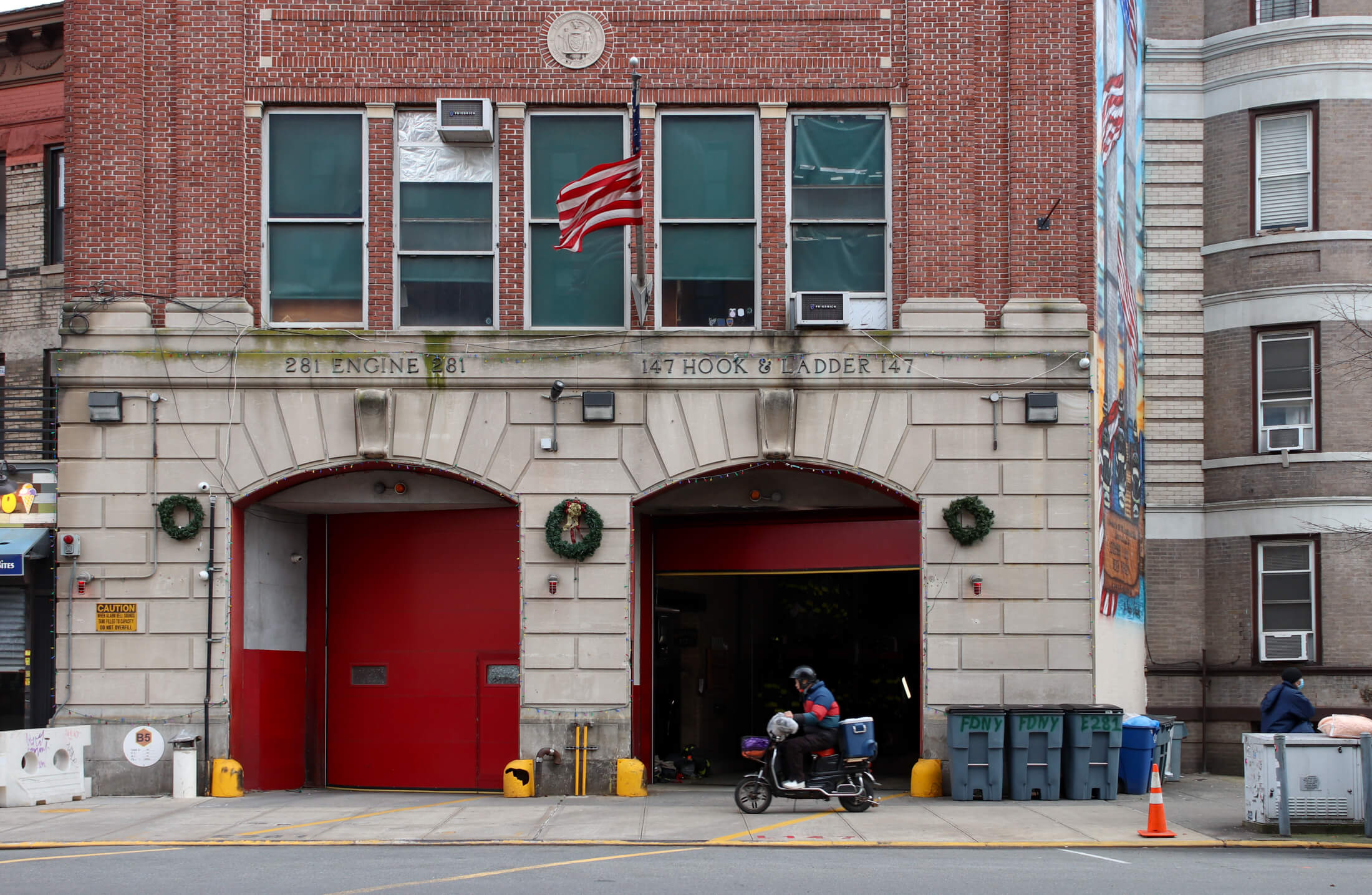 exterior of engine 281 hook and ladder 147
