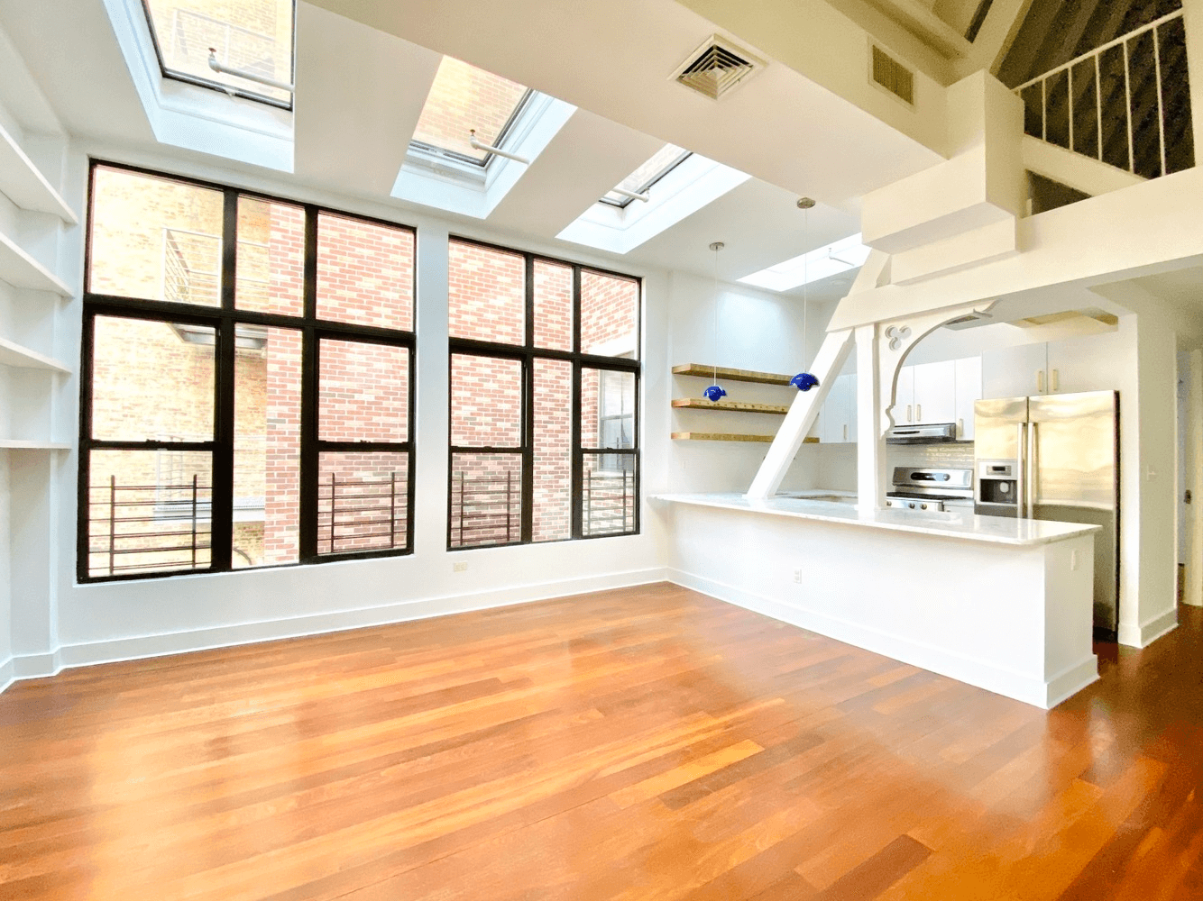 living room windows and skylights