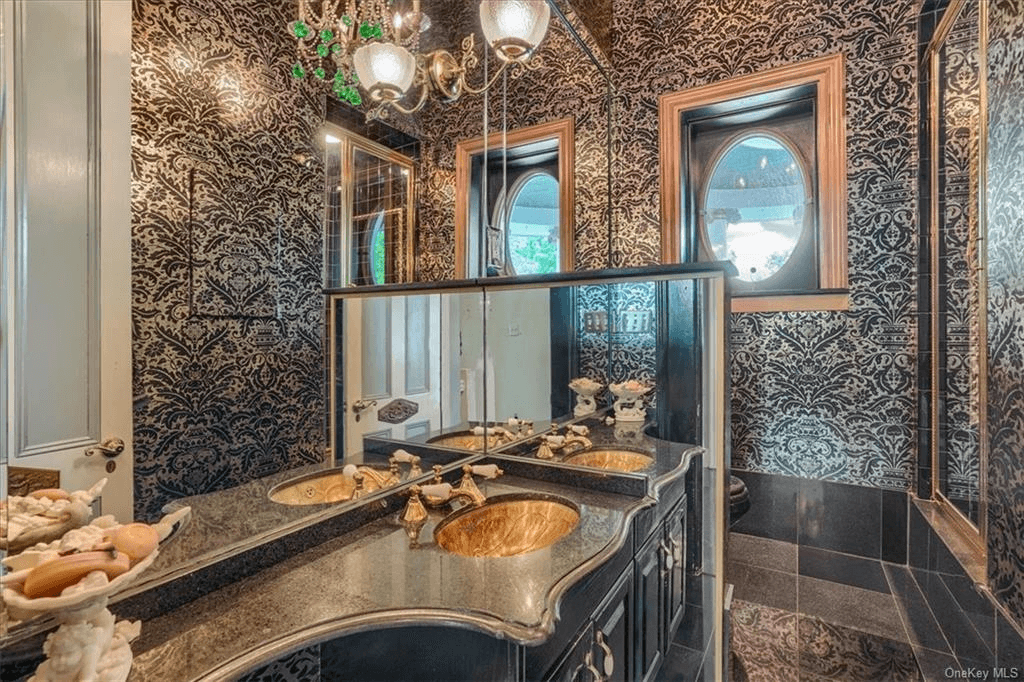 bathroom with gold sink in 313 main street goshen