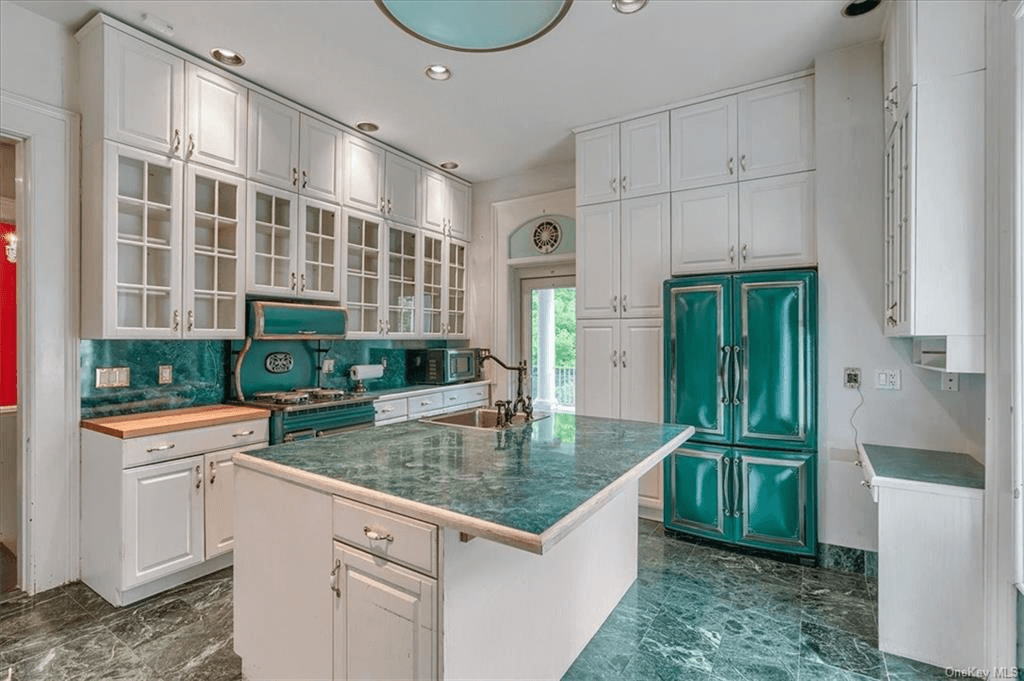 kitchen with green counters in 313 main street goshen