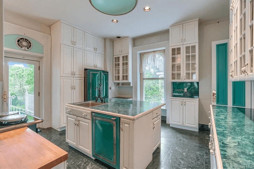 kitchen with green counters in 313 main street goshen