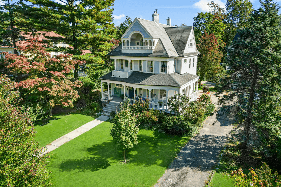 exterior of the house with wraparound porch