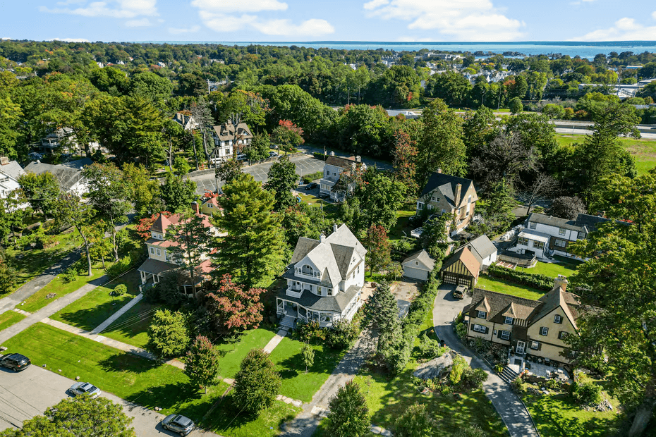 aerial view of the house