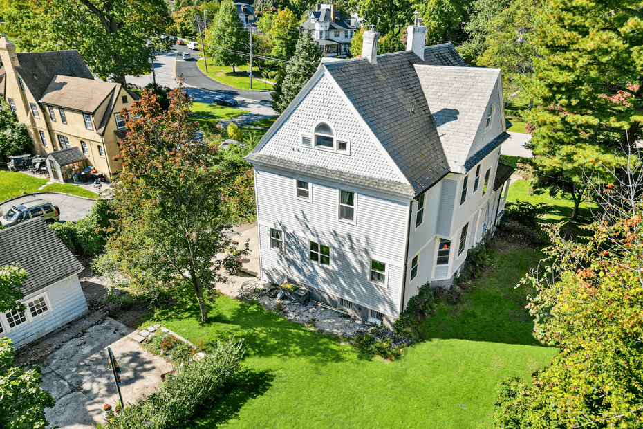 aerial view of rear of the house