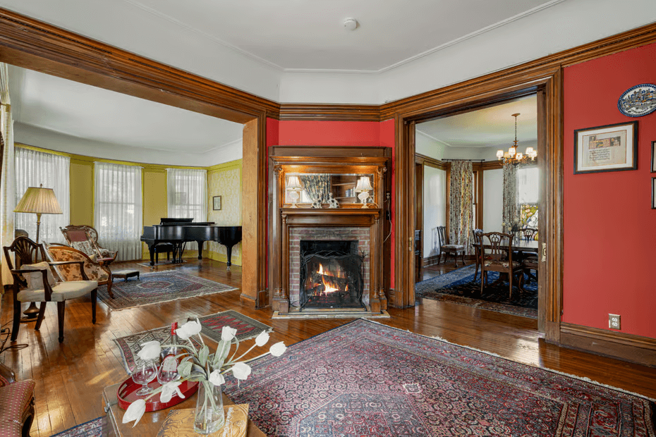 parlor with mantel