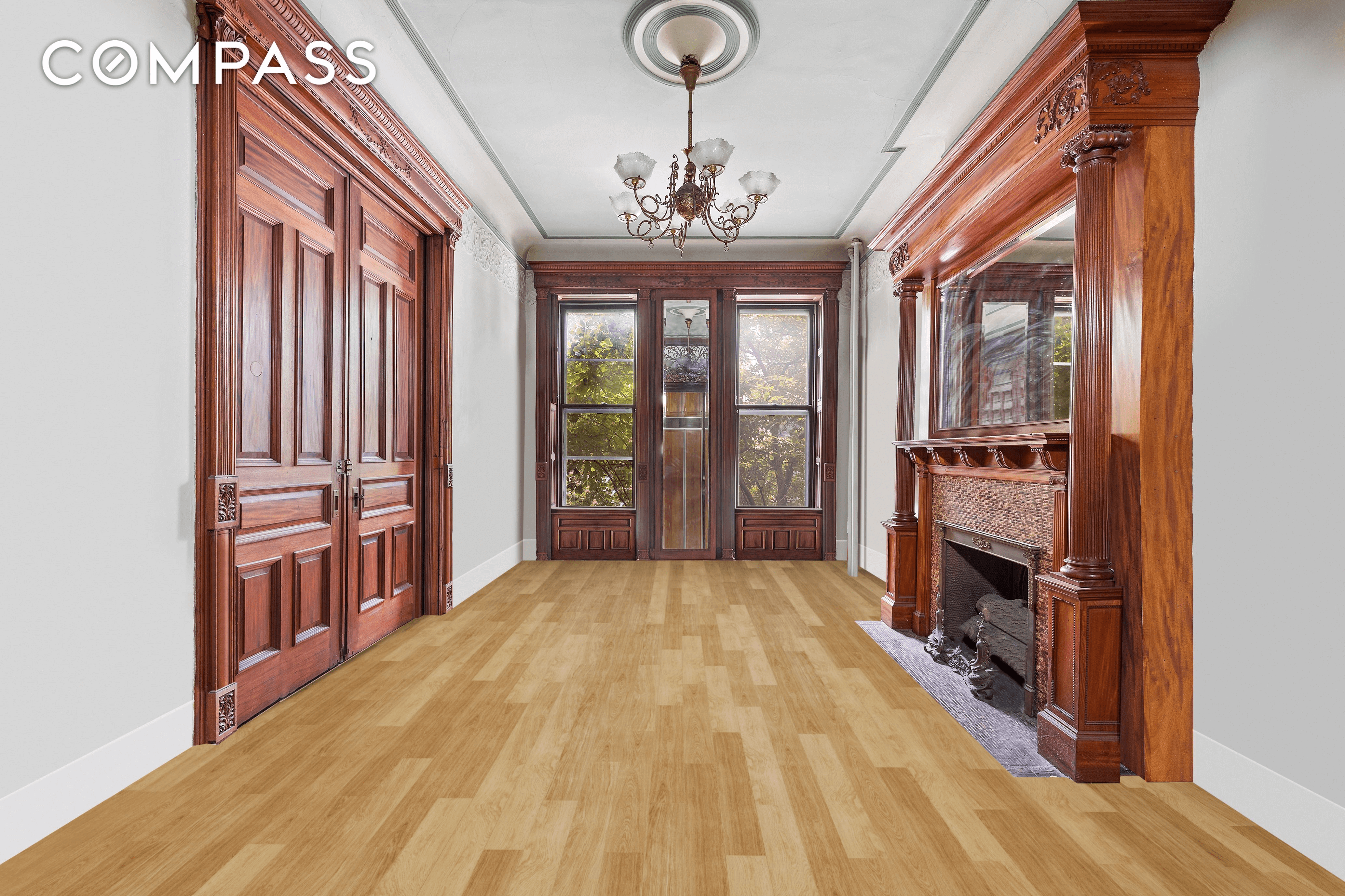 parlor with mantel