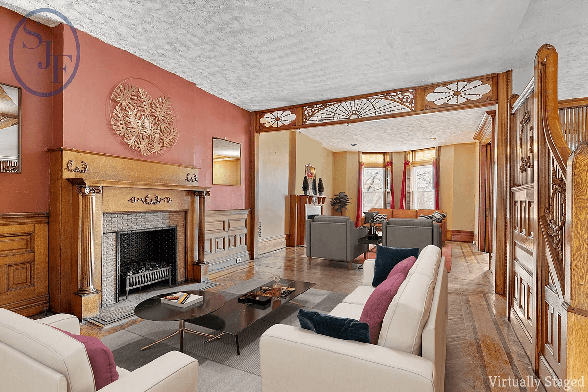 virtually staged parlor at 160 midwood street