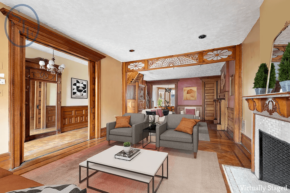 virtually staged parlor at 160 midwood street