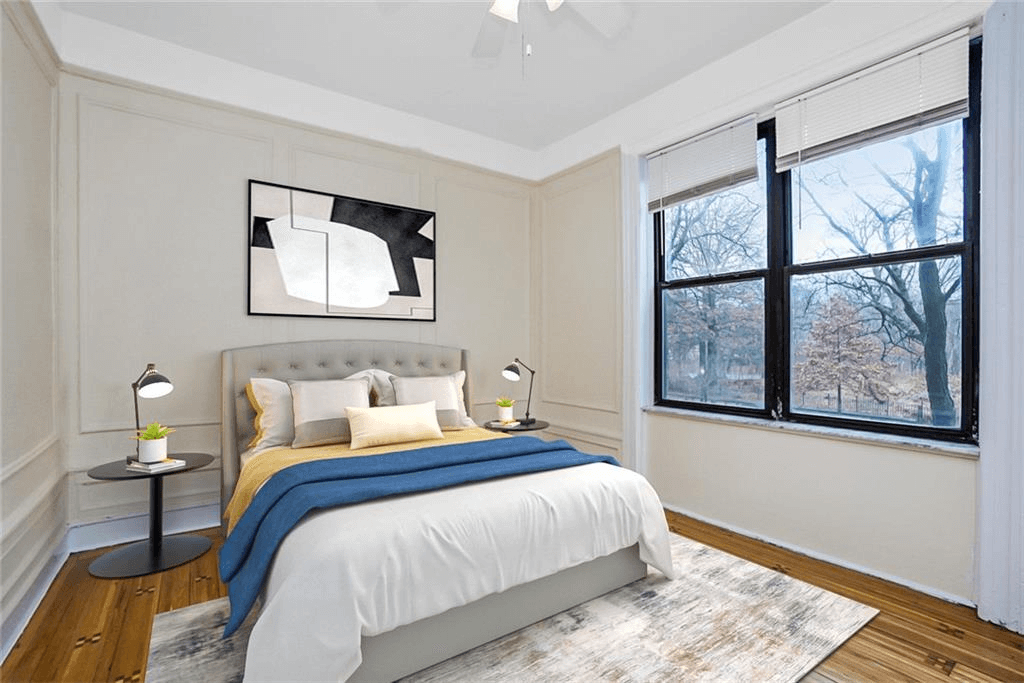 virtually staged bedroom of apt 39 at 14 prospect park southwest