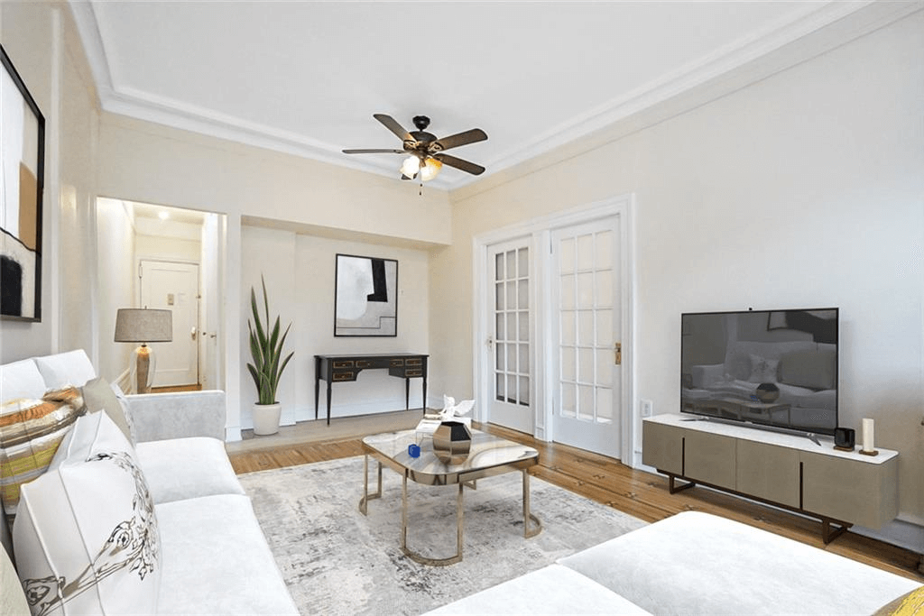 virtually staged living room of apt 39 at 14 prospect park southwest