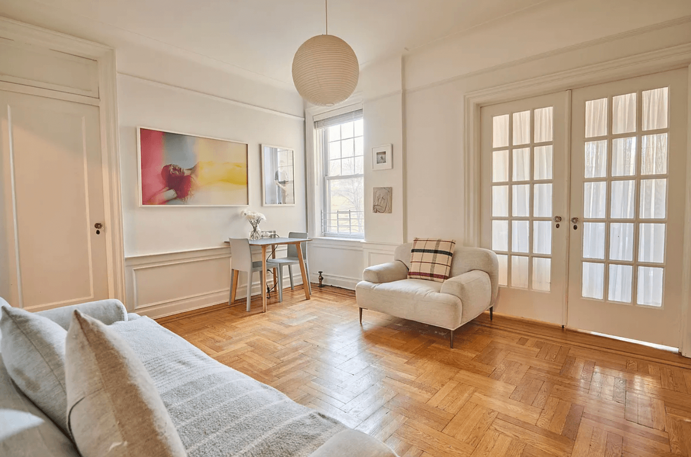 living room with wood floor