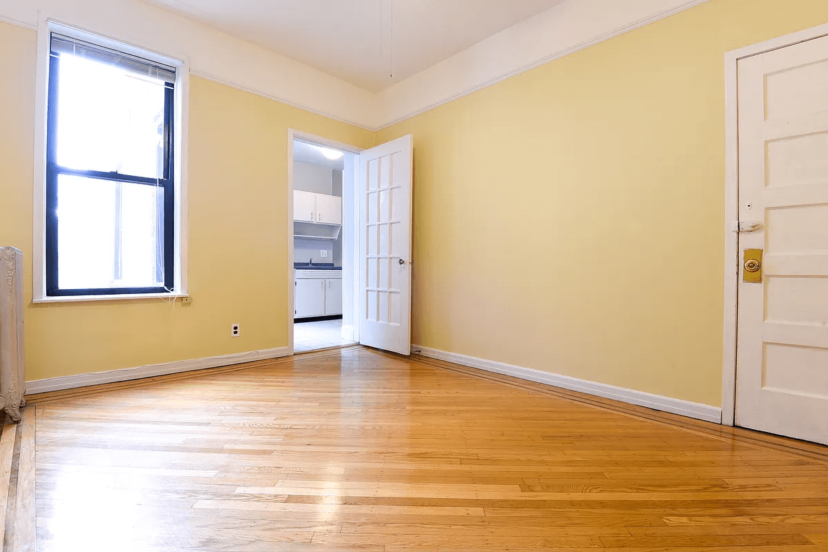 dining room with door into the kitchen