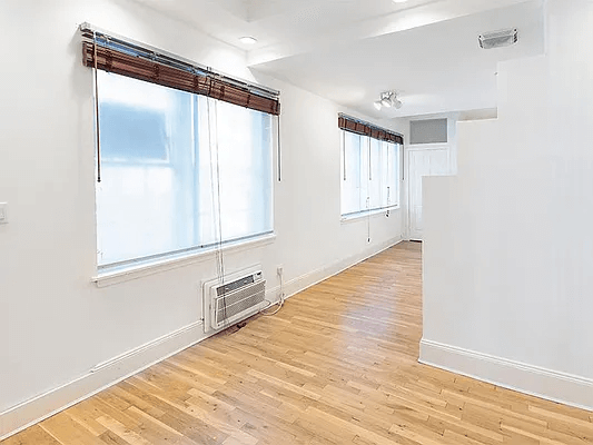 view from living area to front windows