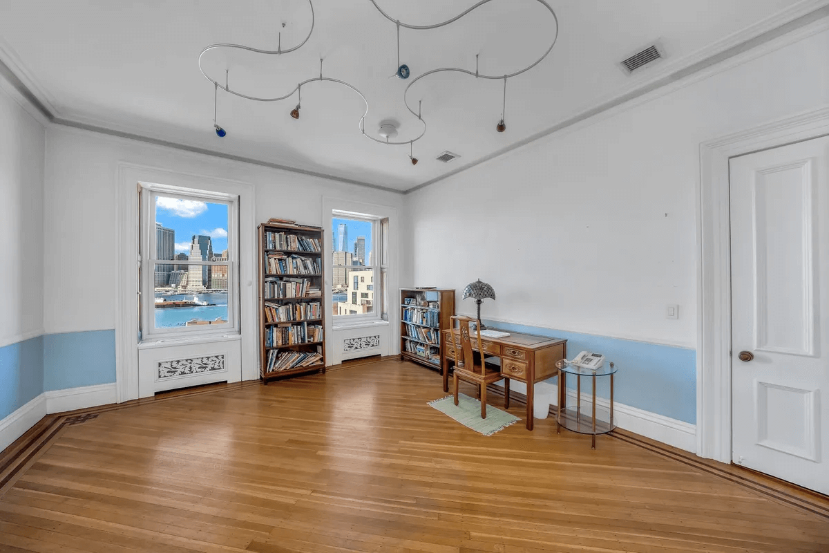 bedroom with wood floors