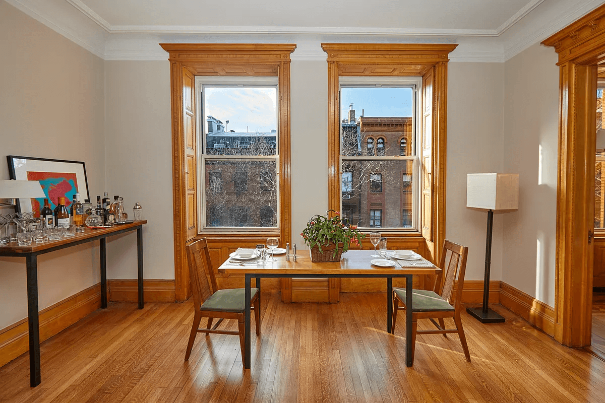 dining area with windows 