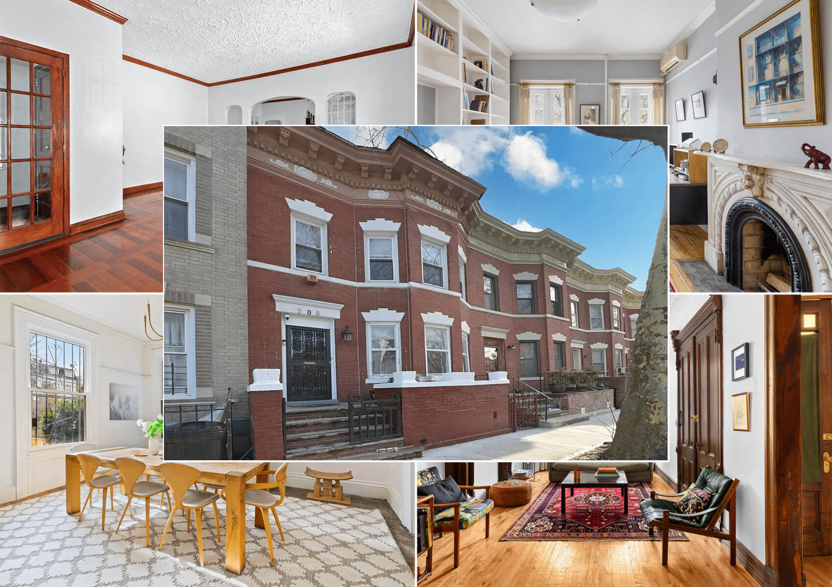brooklyn listings - interior and exterior views of houses