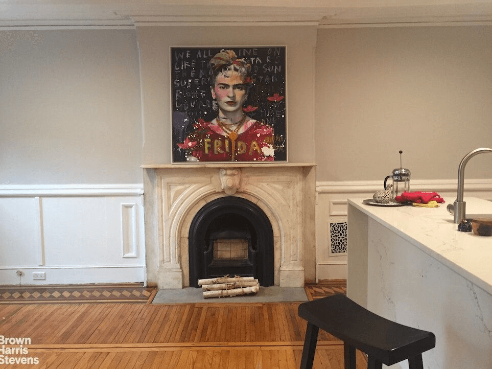 marble mantel in kitchen