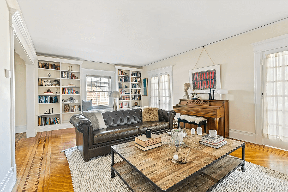 living room with wood floors