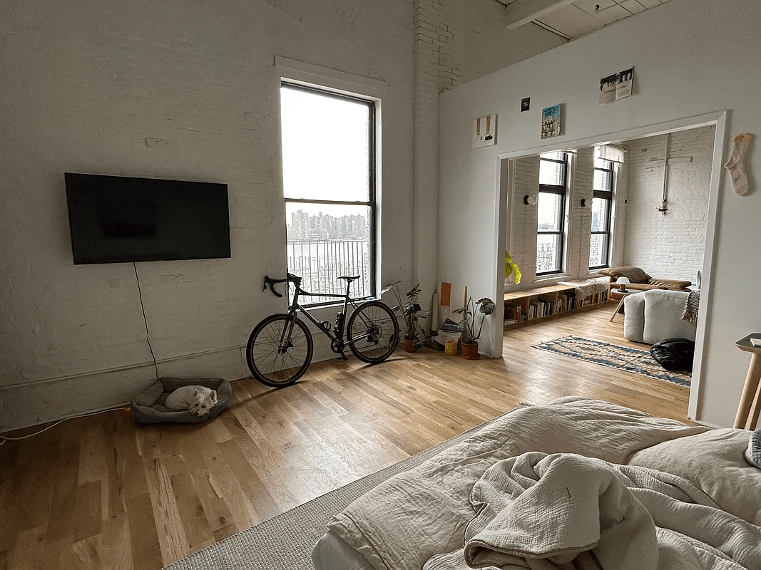 view toward bedroom with partial walls