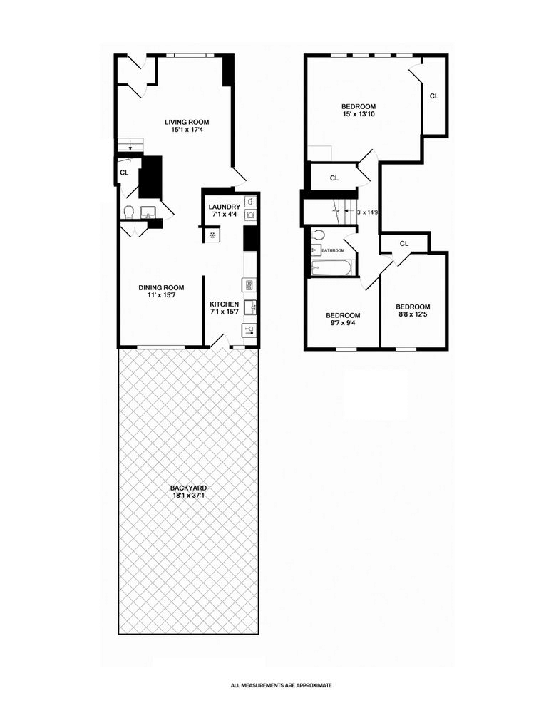 floor plan of lower duplex