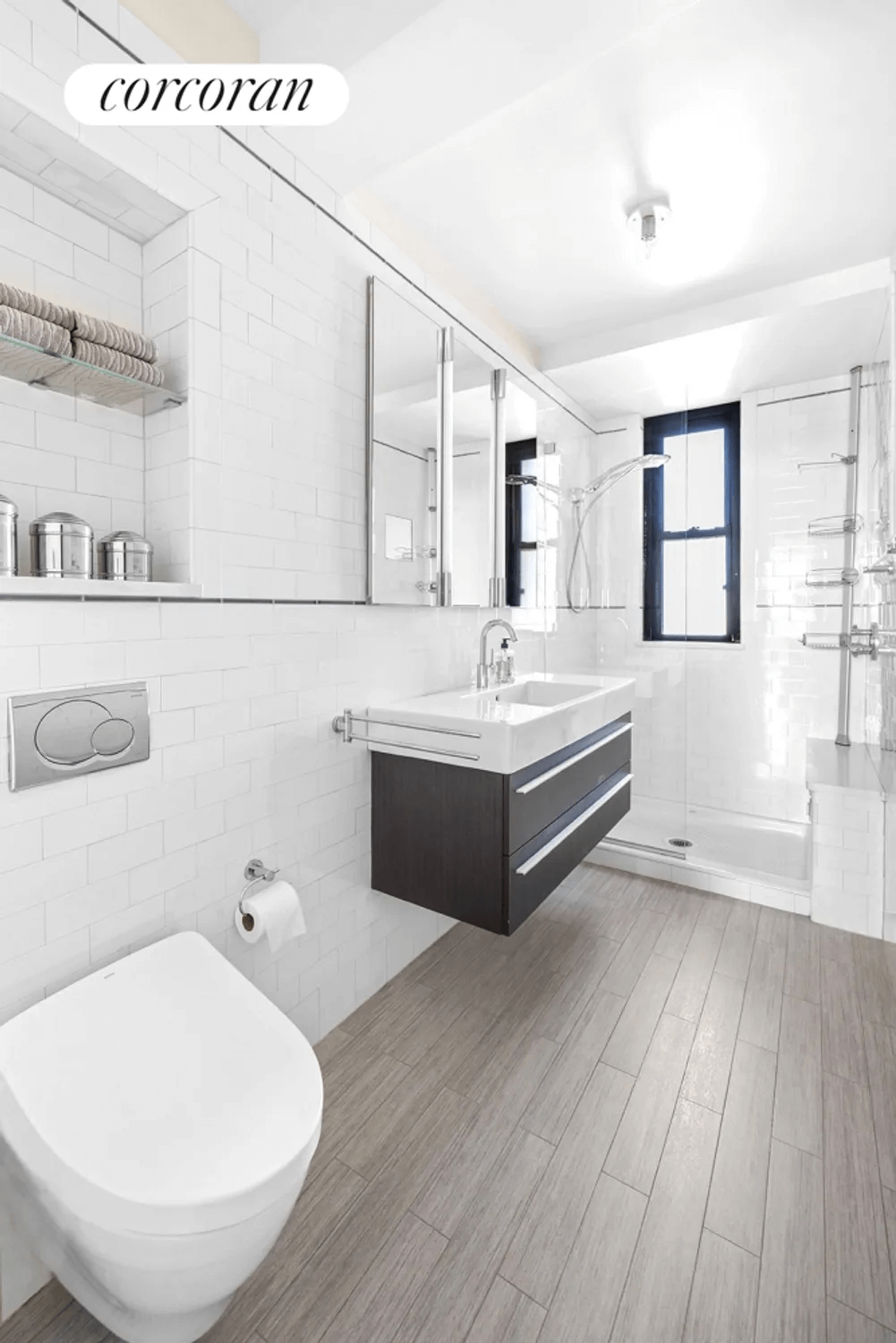 bathroom with floating vanity