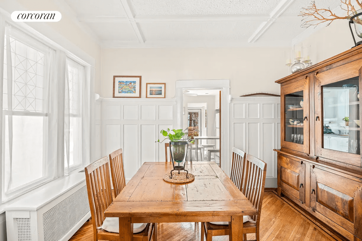dining room with woodwork painted white