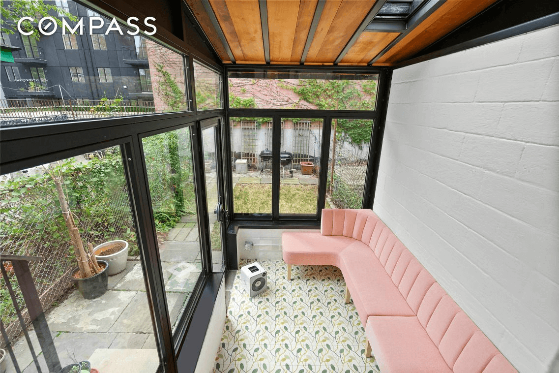 sunroom with wood ceiling