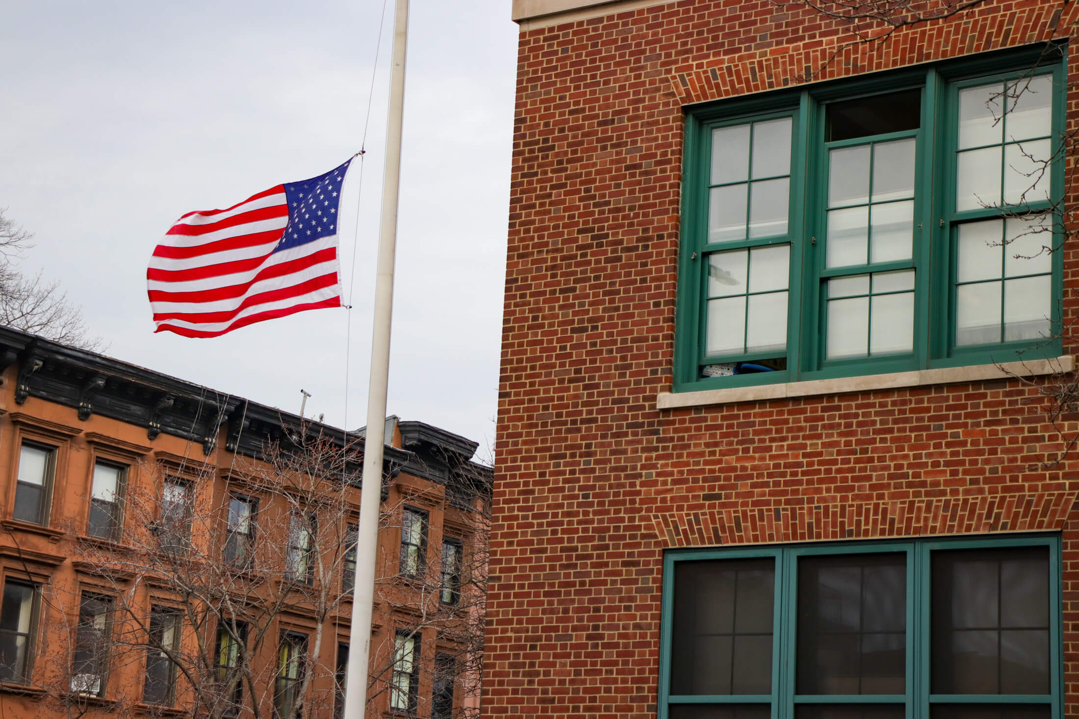 flag outside a school
