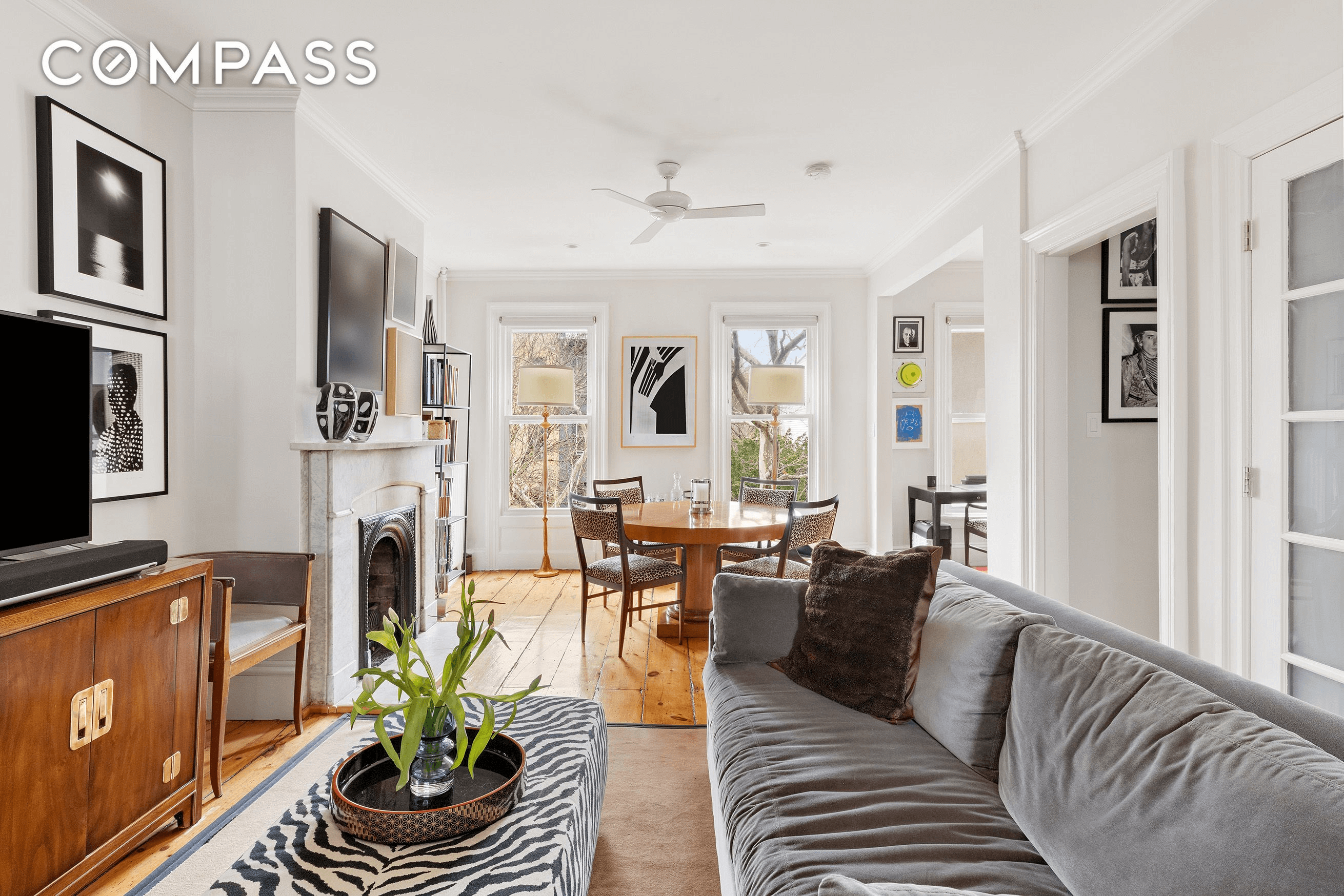 living room with wood floors