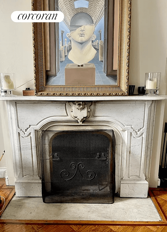 closeup of mantel