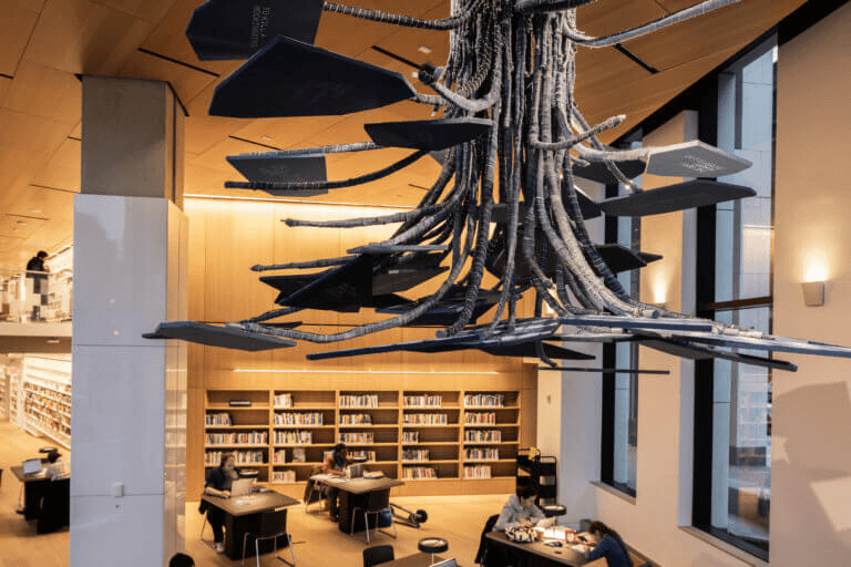 brooklyn heights public library -the sculpture hanging from the ceiling